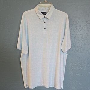 Chase54 Light Blue Short-Sleeve Polo with Subtle Pattern